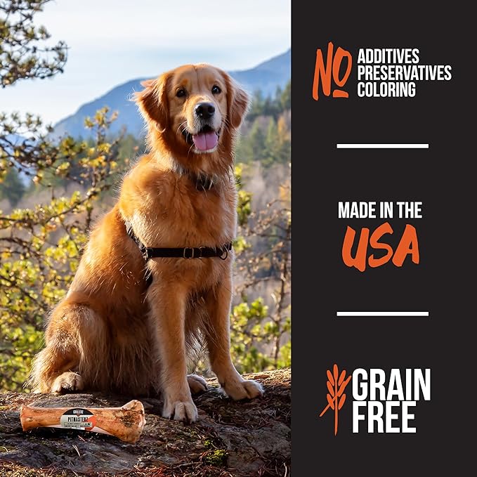Scott Pet Grillerz Junior Meaty Mammoth Bone, 1 Count, Rawhide Free, All Natural Treat for All Breeds, Gluten Free, Long Lasting, Easy to Digest, Dog Chew for Healthy Teeth