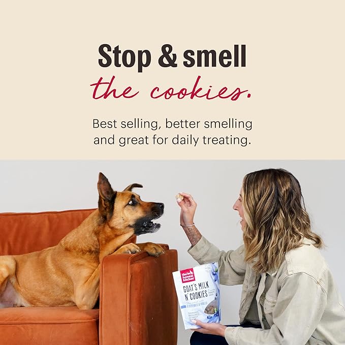 The Honest Kitchen Human Grade Dog Treats Goat's Milk N' Cookies: Slow Baked with Peanut Butter & Honey, 8 oz Bag