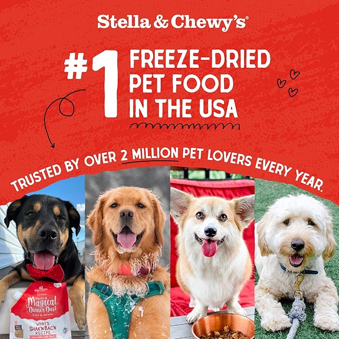 Stella & Chewy's Freeze-Dried Raw Beef Meal Mixers- Dog Food Topper and Mixer - Made with 95% Grass-Fed Beef, Organs & Bone - Perfect for Picky Eaters - Grain-Free - 1 oz (Pack of 6)