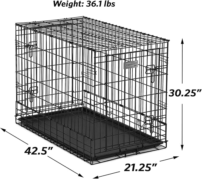 MidWest Homes for Pets Solutions Series Large Side-by-Side SUV Dog Crate, Double Door Folding Metal Cage Designed to Fit in SUVs & Vans, for Dogs up to 90 Lbs