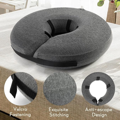 MIDOG Dog Cone - Inflatable Soft Donut Collar Alternative for Dogs After Surgery, Protective Recovery Collar Prevents Licking, Comfortable E-Collar Alternative for Small Medium Large Dogs (Gray, S)