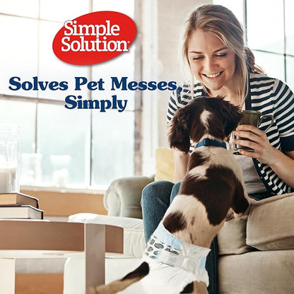 Simple Solution Disposable Female Dog Diapers, Absorbent Leak Proof Protection for Incontinence, Puppy Training, Heat Cycle, Travel, and Housebreaking, Small Dogs, 15–19 Inch Waist, 12 Count