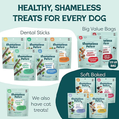 Shameless Pets Soft & Chewy Dog Treats, Reelin' Salmon Meaty Tenders, 1.5lb – Real Salmon is 1st Ingredient – Grain Free, No Corn or Soy – Digestive Support – for Small, Medium & Large Dogs