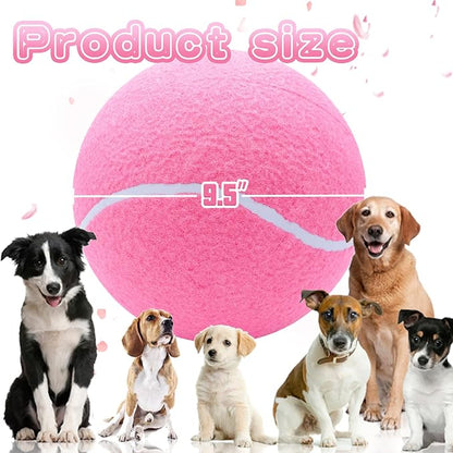 Banfeng Big Tennis Ball for Dogs, Giant Dog Tennis Ball Toy Large Outdoor Sports Gift for Small Medium Large Dog (Pink, 9.5 inch)