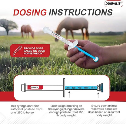Ivermectin Horse Paste 1.87% Dewormer 6.08g Dose-Effective Appled Flavored Ivermectin Paste for Equine Care,Horse Deworming Paste -for Horses Up to 1250 lb (6 Pack)