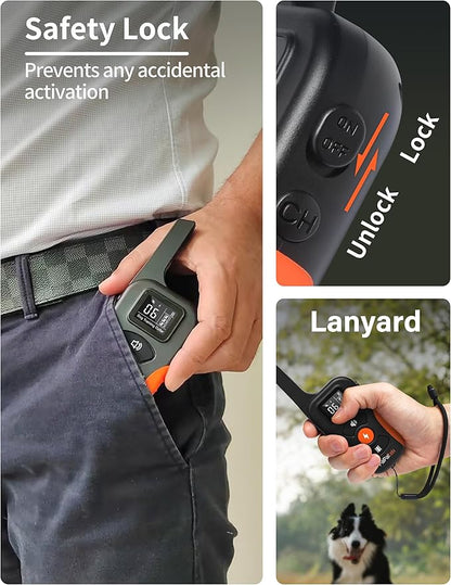 PaiPaitek Bark Collar with Remote and Automatic Mode - 3300ft Range Bark and Training Collar Combo, Shock Collar for Dogs 40-151 lbs Waterproof & Rechargeable
