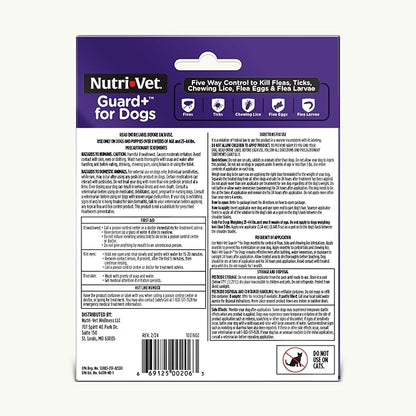 Nutri-Vet Guard+ for Dogs - Flea & Tick Prevention Treatment for Dogs 23-44 lbs. - Waterproof Topical- 90 Days of Protection - 3 Monthly Doses
