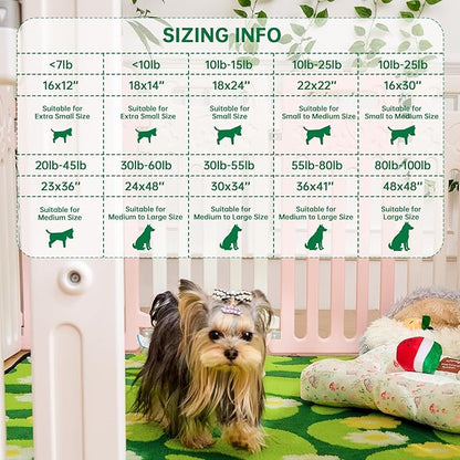 Qeils Reusable Puppy Pads for Small Dogs, Washable Pee Pads with Non-Slip , Absorbent Leakproof Mat for Crates, Playpens, Pet Beds & Whelping, Indoor Potty Training Grass Green, 30"x34", 4 Pack