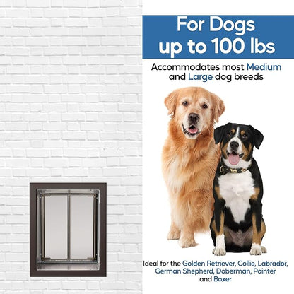 Plexidor Wall Mount Pet Doors for Cats and Dogs - Energy Efficient Pet Freedom - Bronze