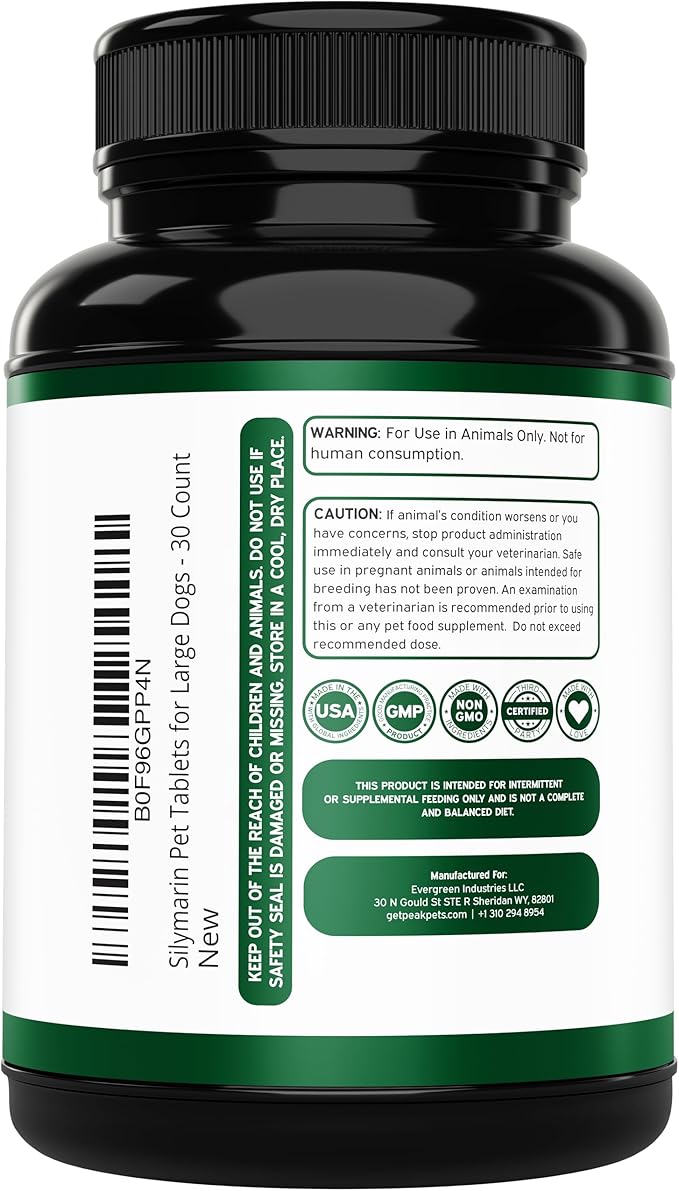 Liver Support Supplement for Large Dogs with Silymarin (Same & Silybin) S-Adenosyl-L-methionine (SAM-e) & Silybum (Milk Thistle) Dog Liver Supplement - 3rd Party Tested, Non GMO - 30 Chewable Tablets