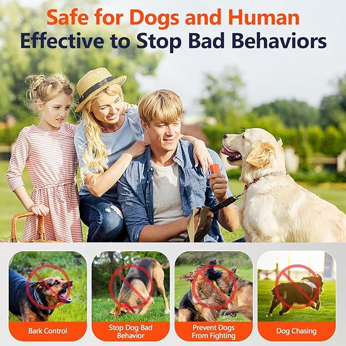 Ultrasonic Dog Bark Deterrent Device, Anti-Barking Control Device with LCD Screen & 3 Modes, Dog Training Tools to Stop Bad Behaviors, Safe Trainer Up to 35ft for Indoor Outdoor Use-02