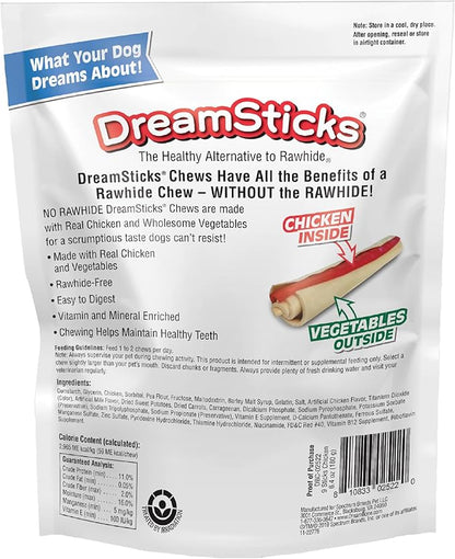 DreamBone DreamSticks, Rawhide Free Dog Chew Sticks Made with Real Chicken and Vegetables, 9 Sticks