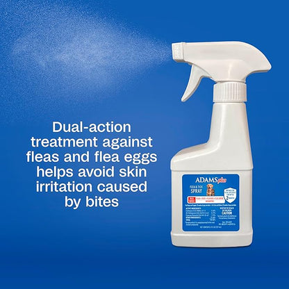 ADAMS Plus Flea & Tick Dog and Cat Spray, Kills Fleas & Ticks, Repels Mosquitoes, Prevents Flea Infestations for up to 2 Months, Flea Treatment for Dogs, Cats, Puppies, & Kittens, 8 Fl oz