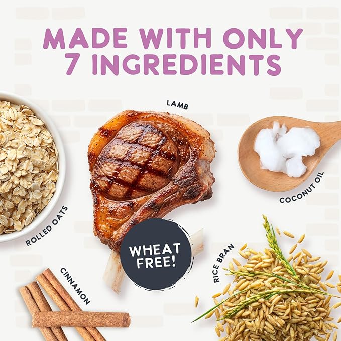 Health Extension Oven-Baked Dog Treats, Lamb Recipe – Gluten & Wheat-Free, Superfood-Infused, Crunchy Biscuits for Puppy Training (2.25 lb)