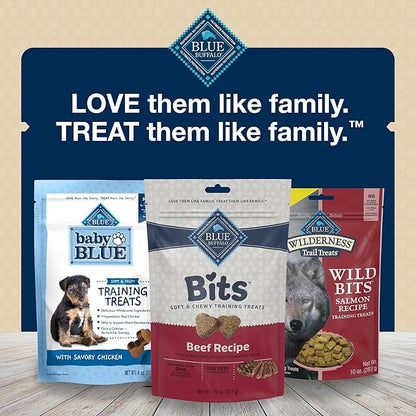 Blue Buffalo Bits Soft Dog Treats for Training,Made with Natural Ingredients & Enhanced with DHA,Beef Recipe,4-oz Bag,(Pack of 2)
