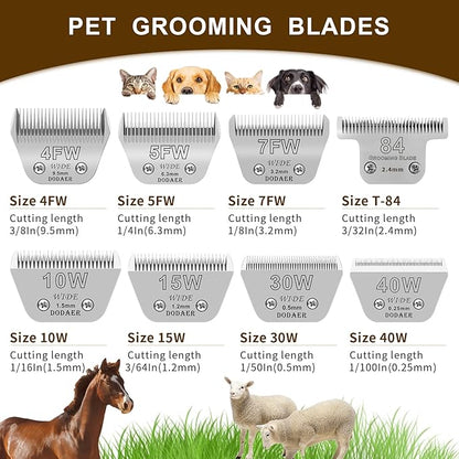 Professional Detachable Pet Dog Grooming Blades-Size 4FW Dog Grooming Wide Blade,Cutting Length 3/8",Compatible with Andi-s,Oster A5,Wahl km10 Clippers