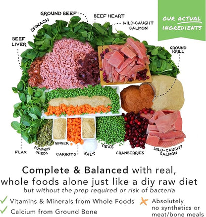 Simple Food Project - Beef & Salmon Recipe - Freeze Dried Raw Food for Dogs - 96oz