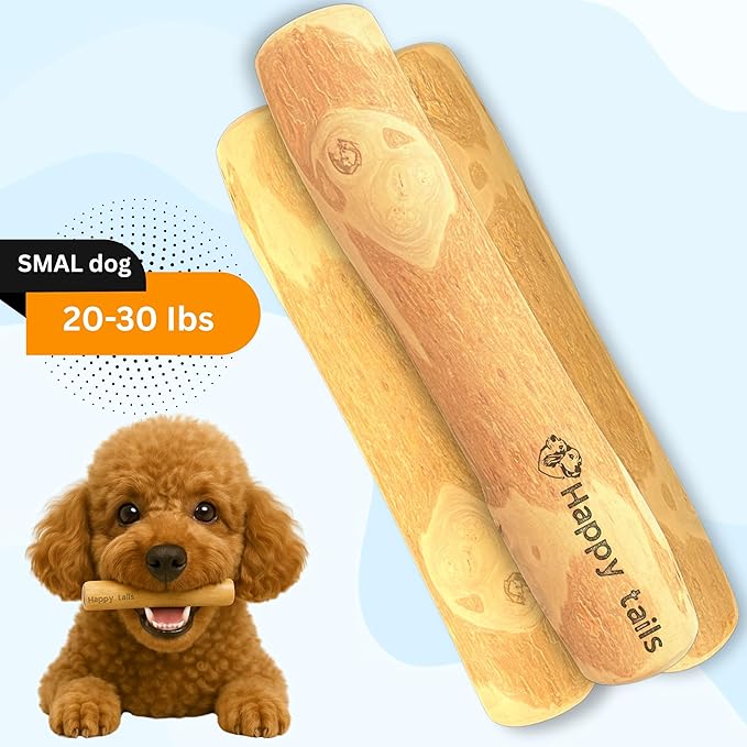 Set of 3 Coffee Wood Dog Chew Stick Toy, Natural and Real Wooden Bone Sticks for Pets, Safe Dental Cleaning Chews, Dog Health, Teeth Cleaning and Relieve Stress (Small Dogs)