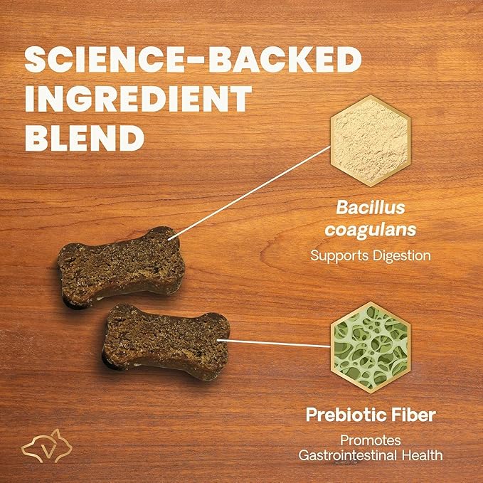 VetriScience Gut Health Chews, Probiotic Everyday Digestive Supplement for Dogs, Pet Probiotics for Digestion Support, Gas and Diarrhea, Immune Support, 1 Billion CFU Per Chew, Duck, 120 Count