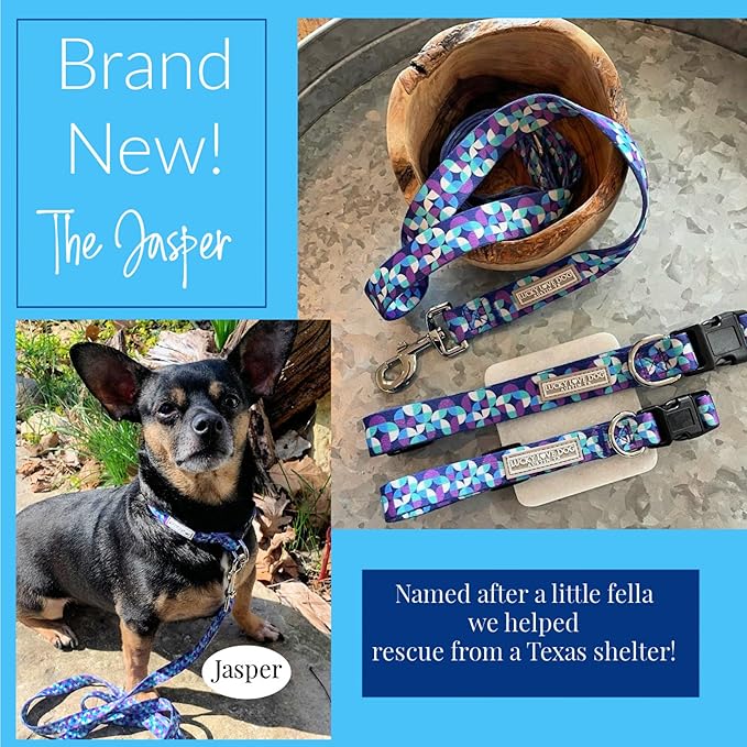 Lucky Love Dog Martingale Dog Collar - Adjustable, No-Slip, Comfortable, Durable, Soft Webbing & Stylish Patterned Collar for Male and Female Dogs Ideal for Training & Walking - Jasper, Medium