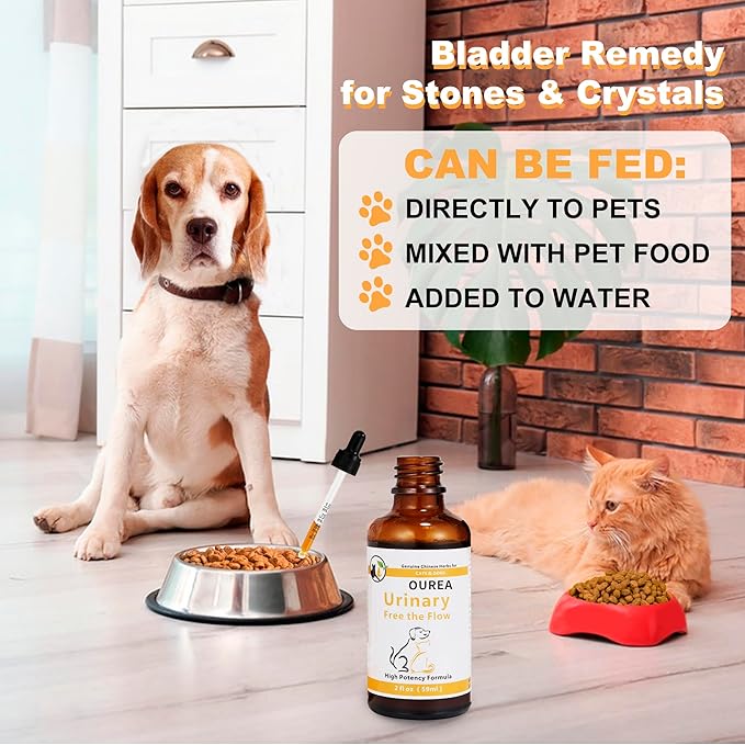 Dog & Cat Bladder Crystals Treatment or Stone, Bladder Kidney Stones Dissolver for Pet, Cat Dog Urinary Tract Supplements for Kidney and Bladder Stones, Urinary Free The Flow, 2 fl oz (59ml)