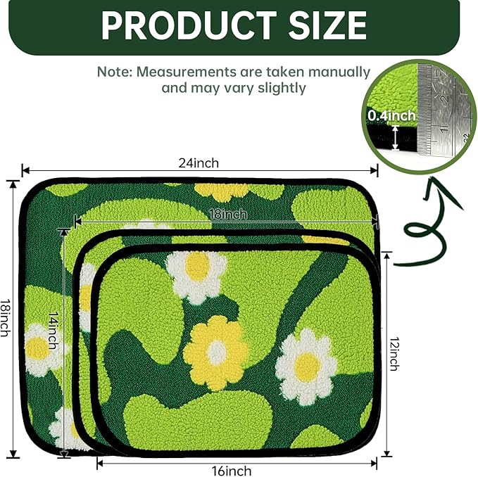 Qeils Reusable Puppy Pads for Small Dogs, Washable Pee Pads with Non-Slip , Absorbent Leakproof Mat for Crates, Playpens, Pet Beds & Whelping, Indoor Potty Training Grass Green, 18"x24", 2 Pack