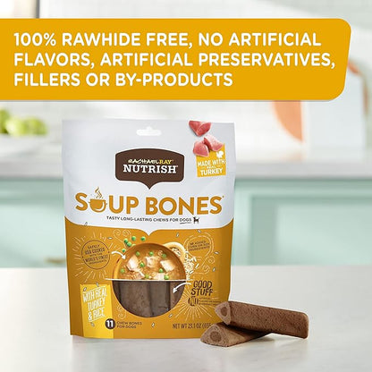 Nutrish Rachael Ray Dog Chews Soup Bones with Real Turkey & Rice, 24 Dog Treats