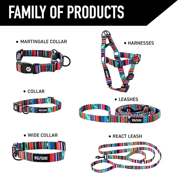 Wolfgang Heavy Duty Dog Leash, Pull-Tested to Over 800 lbs for Walking & Training, Quetzal Print, Large