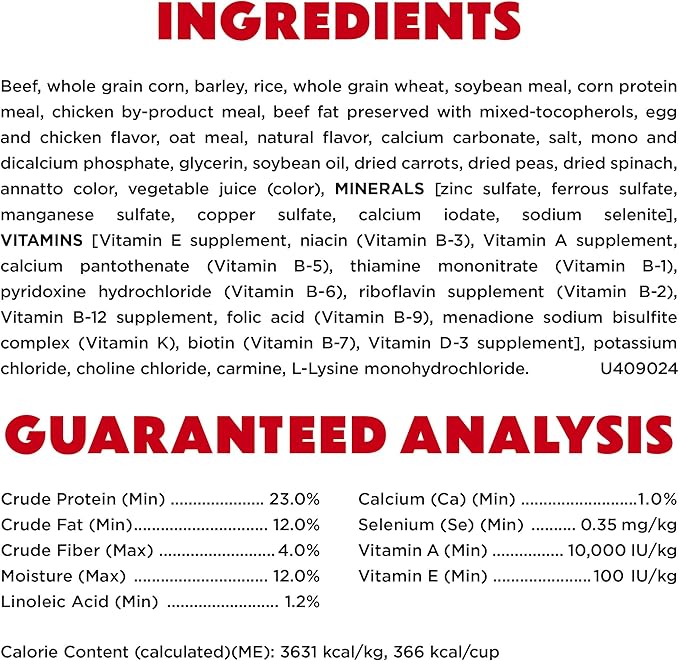 Beneful Purina Originals with Farm-Raised Beef Natural Dog Food Dry Recipe with Added Vitamins, Minerals and Nutrients - 3.5 lb. Bags, (Pack of 8)