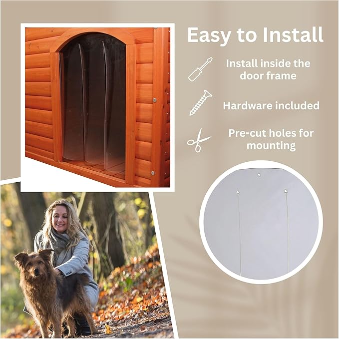 Trixie Vinyl Dog Door Flap, Fits 13.2 x 19.5-in Wooden Dog House Opening, Replacement Doggie Door Curtain Flap for Wooden Doghouses