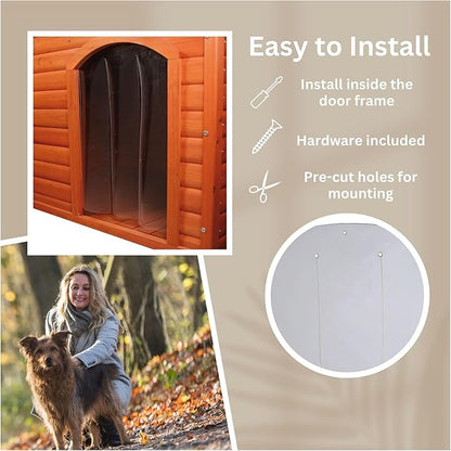 Trixie Vinyl Dog Door Flap, Fits 13.2 x 19.5-in Wooden Dog House Opening, Replacement Doggie Door Curtain Flap for Wooden Doghouses
