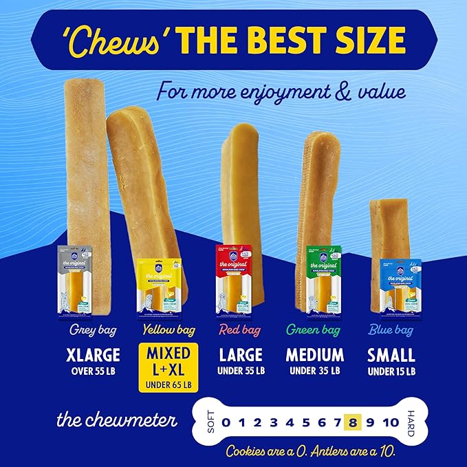Himalayan Dog Chew Bacon Yak Cheese Dog Chews, The Better-for-You Chew, 100% Natural Long Lasting, Healthy Dog Treats, Lactose & Grain Free, Protein Rich, for Dogs 65 Lbs & Smaller, 2-Count