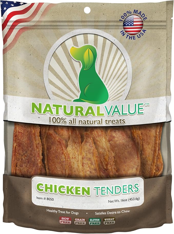 Loving Pets Natural Value All Natural Soft Chew Chicken Tenders Dog Treat, 14-Ounce