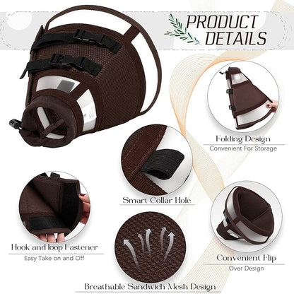 Dora Bridal Dog Cone Collar for Small Dogs After Surgery, Soft Comfy Recovery Pet Cone Alternative, Adjustable Elizabethan Collar for Dogs to Stop Licking, Brown, S