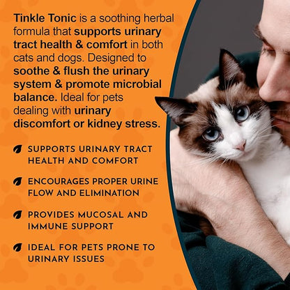 Animal Essentials Tinkle Tonic - Dog & Cat Urinary Tract Support, Kidney Supplement, Supports Urinary Tract, Bladder Health for Pets, with Marshmallow - 2 fl oz