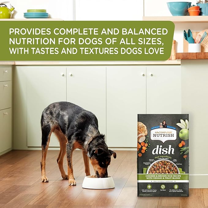 Nutrish Dish Premium Natural Dry Dog Food, Chicken & Brown Rice Recipe with Veggies & Fruit (Rachael Ray), 3.75 Pound Bag (Pack of 2)