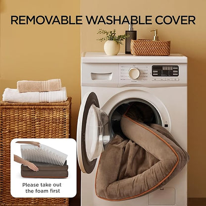 Bedsure Orthopedic Dog Beds Large Sized Dog - Washable Large Dog Cat Bed Waterproof, Comfort Dogs Couch Sofa with Washable Removable Cover, Pet Bed with Nonskid Bottom, Brown, 35"