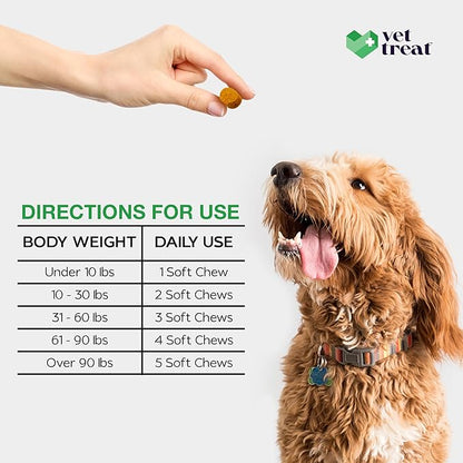 Vet Treat Dog Allergy Relief Chews - 170 Dog Allergy Chews - Itch Relief for Dogs - Anti Itch for Dogs - Dry & Itchy Skin - Allergies & Immune Support Supplement, Omega 3, Fish Oil, Colostrum - USA
