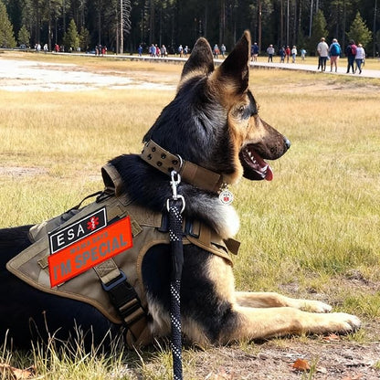 ESA Patch 2 pcs, ESA ID Tag Easily Attach to Dog Collar, Harness (Medium)