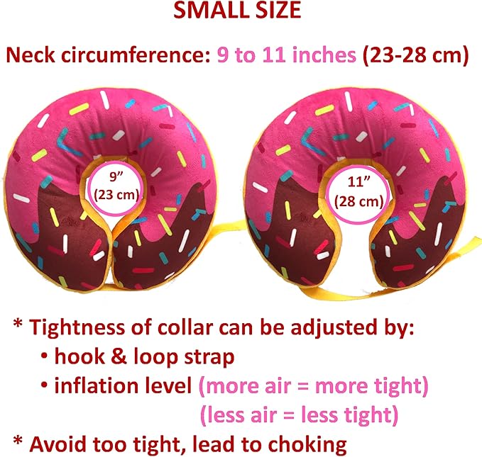 Inflatable Dog Neck Donut Collar for Post Surgery Recovery - Alternative to Elizabethan Collar (S (Neck 9"-11"))