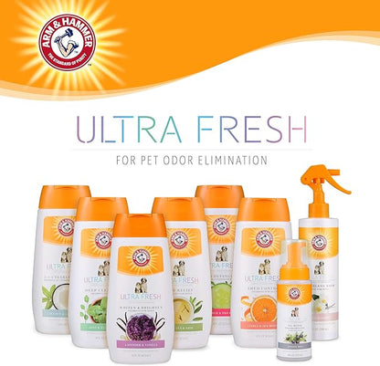Arm & Hammer Ultra Fresh Waterless Dog Shampoo Foam with Baking Soda Deodorizer for Dogs, No Rinse Odor Control Grooming Foam for Between Baths, Pump Bottle Dog Shampoo, Juniper Mist Scent, 8 Fl Oz