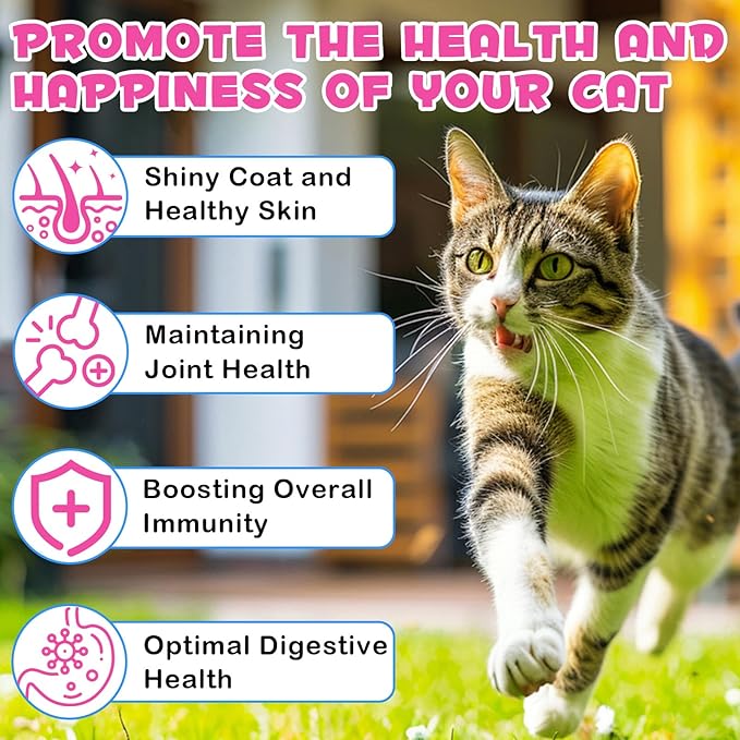 Collagen for Cats, Cat Collagen Liquid Drops for Cats with Biotin, MSM & Ginger Digestive & Immunity Support, Itch Relief, Skin & Coat and Joint Health, Cat Supplement 60ml ﻿