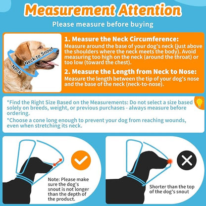 Dog Cone Collar, Clear Soft Cone for Dogs After Surgery to Stop Licking, Breathable Mesh Recovery Collar with Elastic Loop for Snug Fit, Adjustable E-Collar for Medium Dogs, Green Size 2