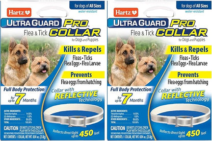 Hartz UltraGuard Pro Reflective Flea & Tick Collar for Dogs and Puppies, 7 Month Flea and Tick Prevention Per Collar, 1 Count (Pack of 2)