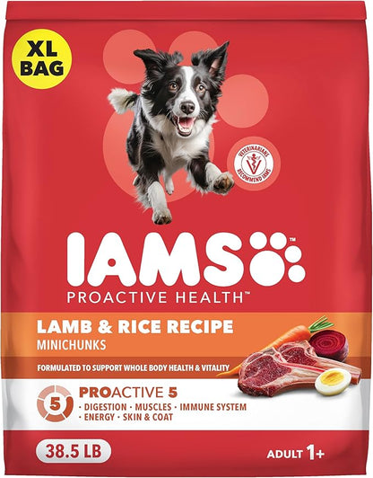 IAMS Proactive Health Adult Minichunks Dry Dog Food Lamb & Rice Recipe, 38.5 lb. Bag
