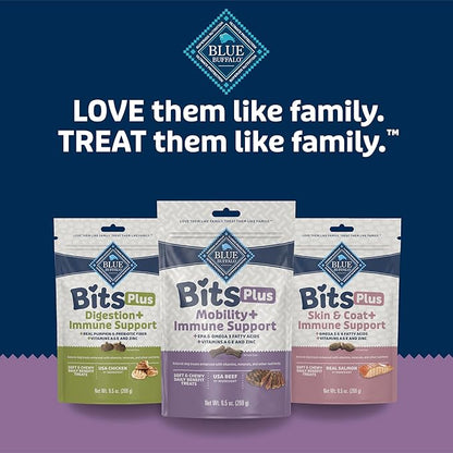 Blue Buffalo Blue Bits Plus Mobility and Immune Support Soft Dog Treats, Beef, 9.5-oz. Bag (Pack of 2)