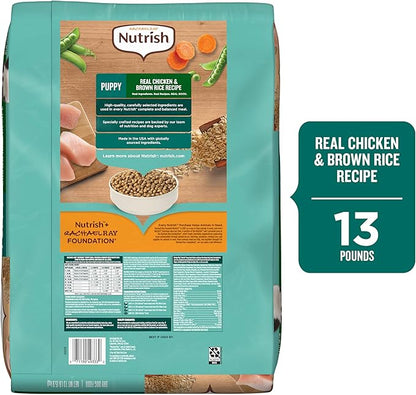 Nutrish Rachael Ray Dry Dog Food Puppy, Real Chicken & Brown Rice Recipe, 13 lb. Bag