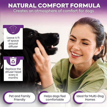 TopSum Calming Diffuser for Dog: Dog Pheromones Calming Diffuser Plug for Stress, Barking, Chewing, Pee Accidents & Separation Behaviors (Purple– 3 Diffusers + 3 Refills)