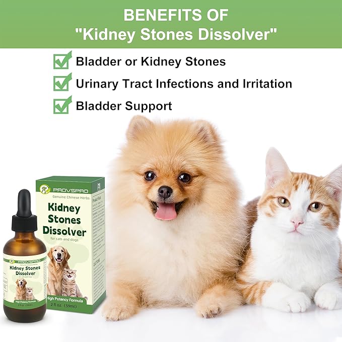 Dog & Cat Bladder Crystals Treatment or Stone, Bladder Kidney Stones Dissolver for Pet, Cat Dog Urinary Tract Supplements for Kidney and Bladder Stones, Urinary Free The Flow, 2 fl oz, 59ml