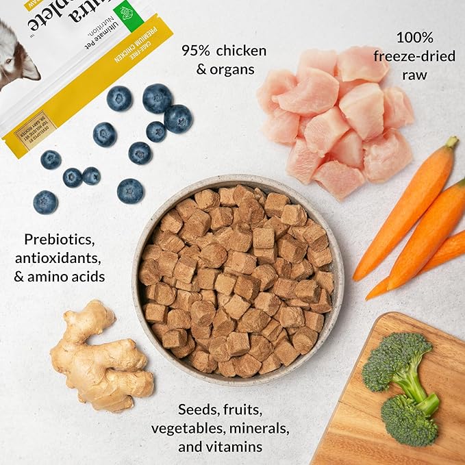 ULTIMATE PET NUTRITION Nutra Complete, 100% Freeze Dried Veterinarian Formulated Raw Dog Food with Antioxidants Prebiotics and Amino Acids, (3 Pound (Pack of 2), Chicken)